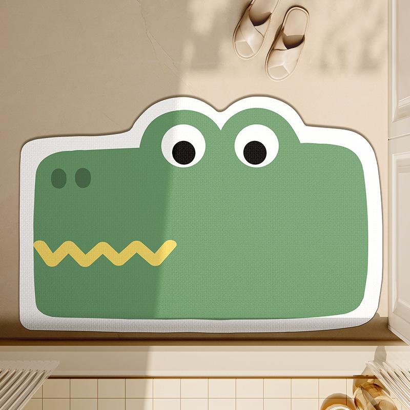 

Коврик для ванной комнаты с изображением мультяшного животного, впитывающий воду, мягкий, диатомовый, износостойкий, нескользящий, для дома, специальной формы, милый коврик для двери в душевую 40 * 60Cm