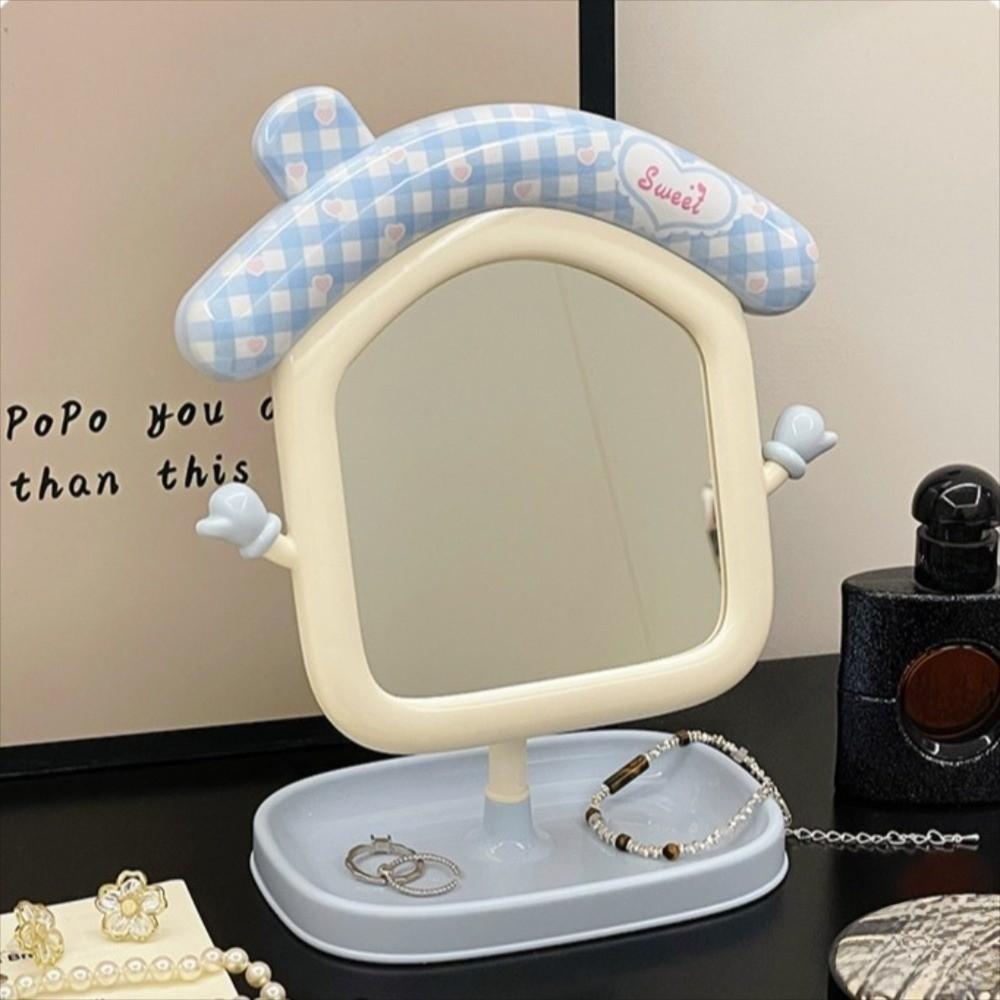 Portable Desktop Decorative Mirrors High-definition Cartoon House Mirror Cute Makeup Mirror  Home