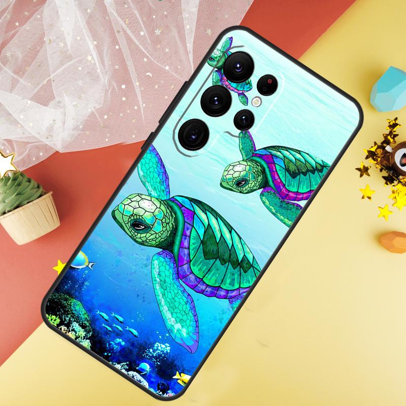 Sea Turtle Phone Case For Samsung Galaxy S25 S26 Ultra S21 S20 S22 S23 Ultra S10 Plus S24 FE Cover Coque