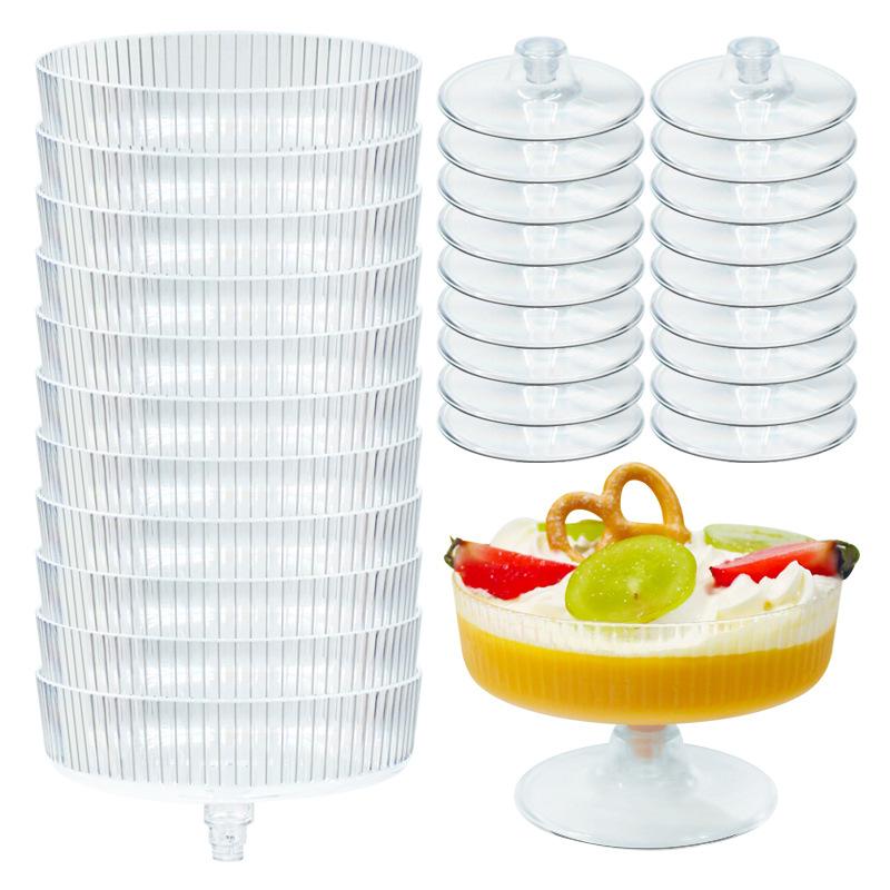 10Pcs Plastic Martini Glasses Disposable Transparent Champagne Glass Detachable Champagne Tower Dessert Cup For Wedding Party