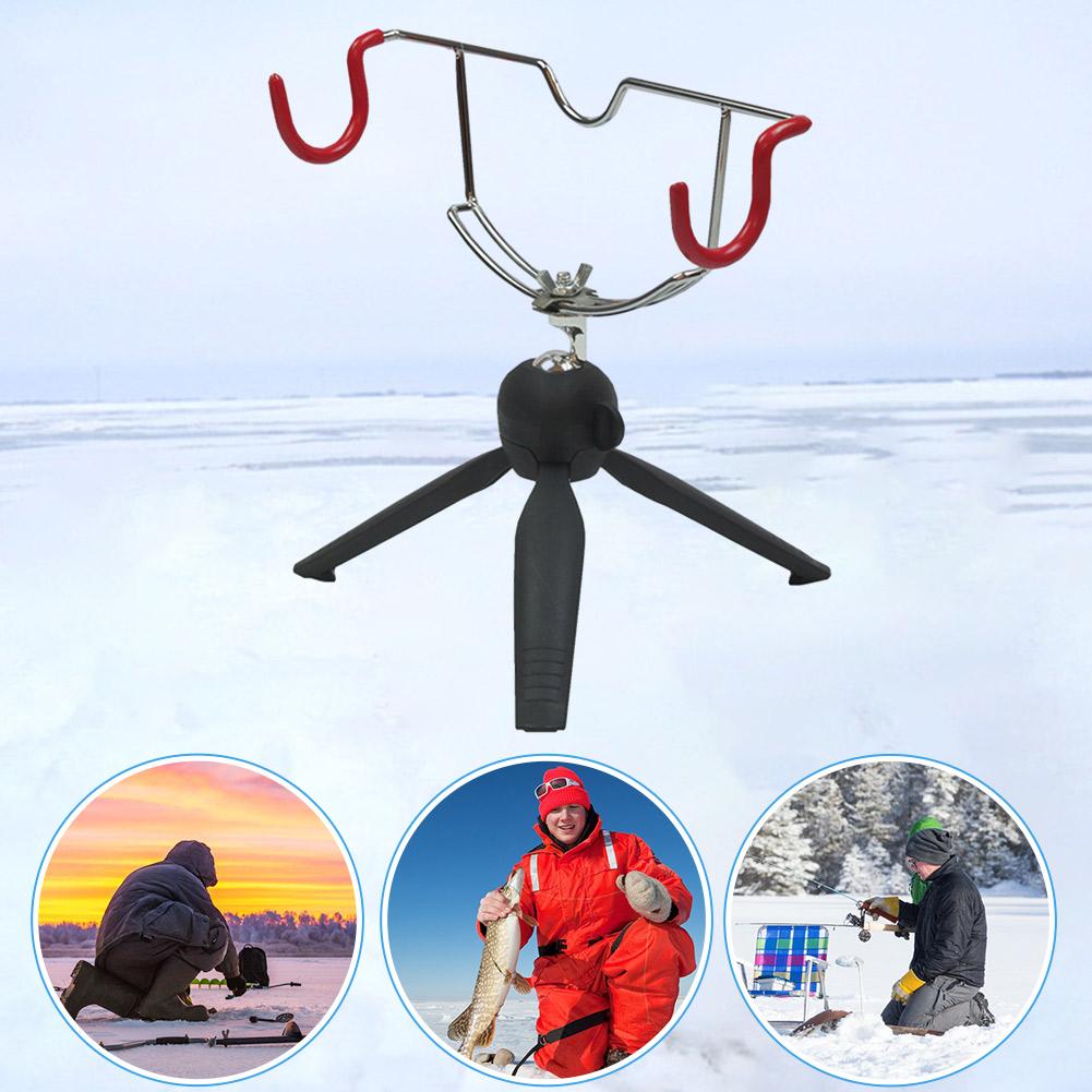 Double-Head Fish Pole Holder Easily Installation Winter Rod Holder Fishing Rod Pole Holder for Fishing Gear Winter Sea