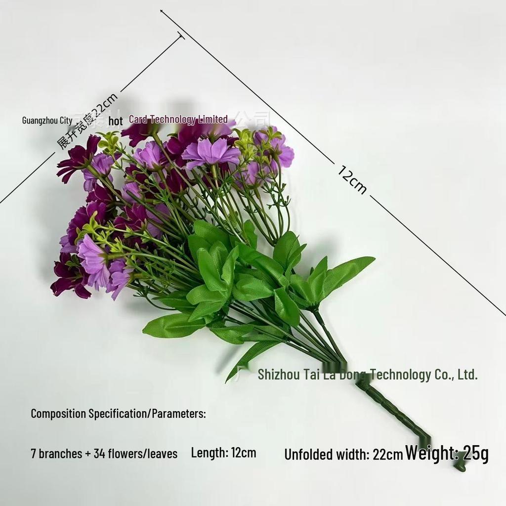 Realistic 7-Fork Daisy Campanula Artificial Silk Flower for Indoor/Outdoor Decoration