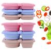 3 Stück Silikon-Snackbehälter mit 2 Fächern, Mini-Lebensmittel-Snackbox, Multifunktionale Lebensmittelaufbewahrungsbehälter für Schule und Arbeit
