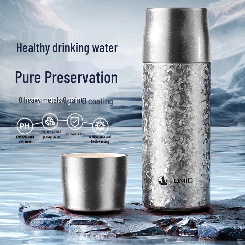 TOMIC Pure Titanium Thermal Tea Mug, 410ML