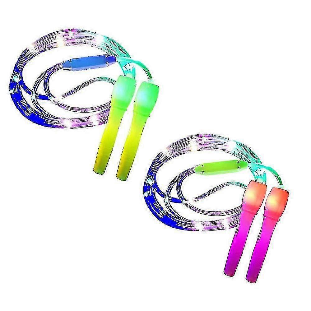 2 Pack Led Skipping Rope Length Adjustable And Three Light Modes Speed Skipping Rope For Kid, Light Show, Fitness 2025