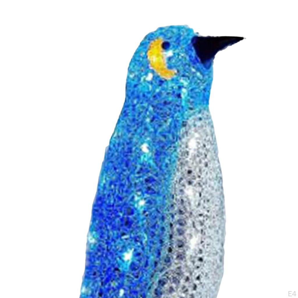 Acrylic Light Up Penguin LED Novelty Statue for Patio Outdoor Decor