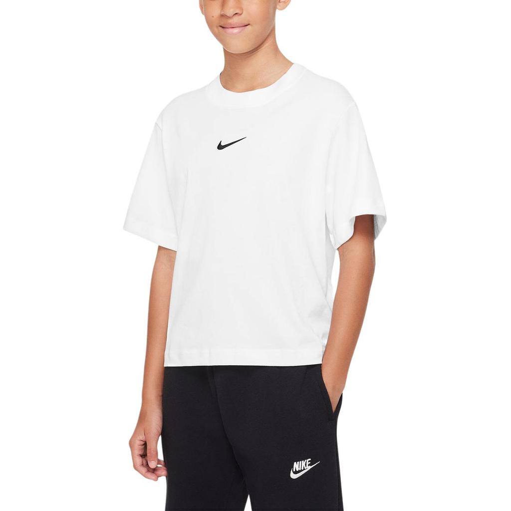 Nike Sportswear Logo Embroidered Short Sleeve T-Shirt Kids Tops White DH5750100