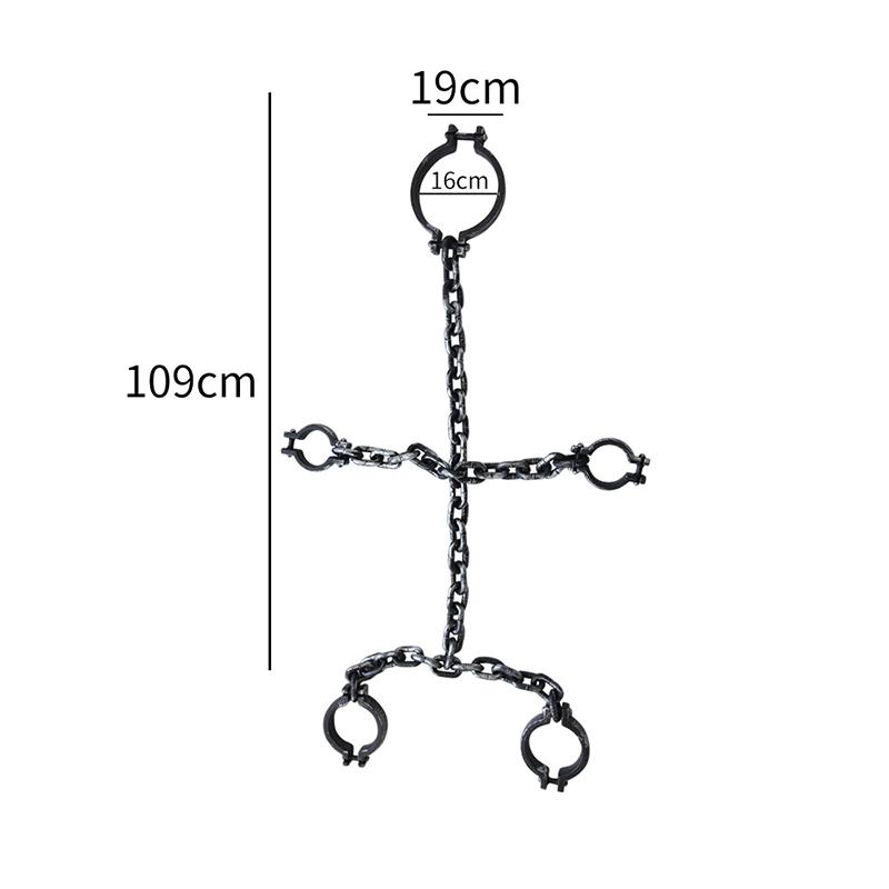 

Пластиковая цепь для Хэллоуин-вечеринки, реквизит для ужасов, принадлежности для украшения дома с привидениями, костюм заключенного, аксессуары для косплея, поддельные цепи Handcuffs