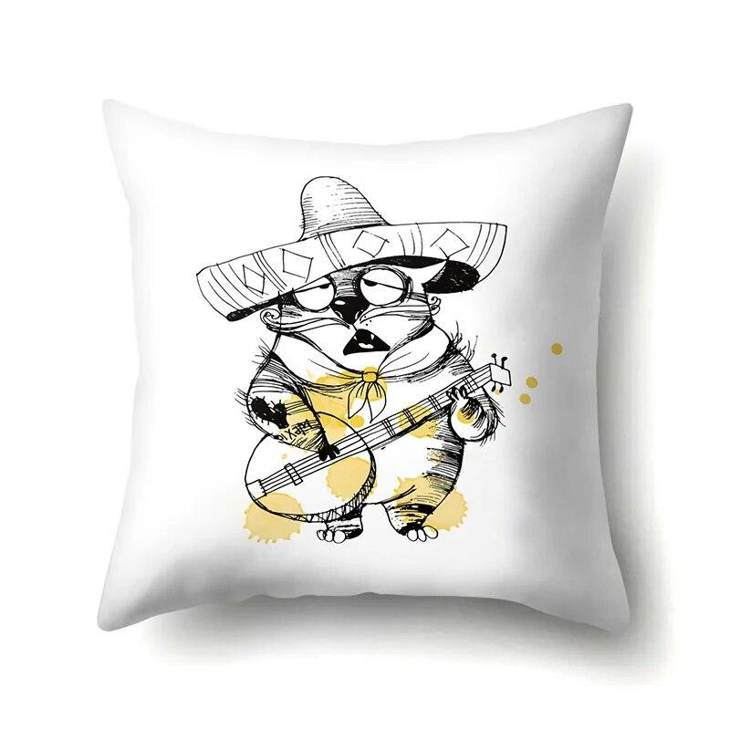 Dog Cross-border Fashion Fresh Animal Knitted Pattern Printed Pillow Cover Sofa
