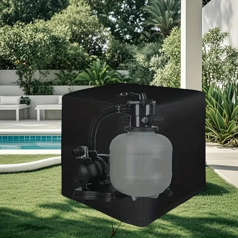 Year-Round Sand Filter Pump Pool Cover, Heavy-Duty Pull-Closure, All-Weather Protection for Above-Ground Pools & Spa Systems