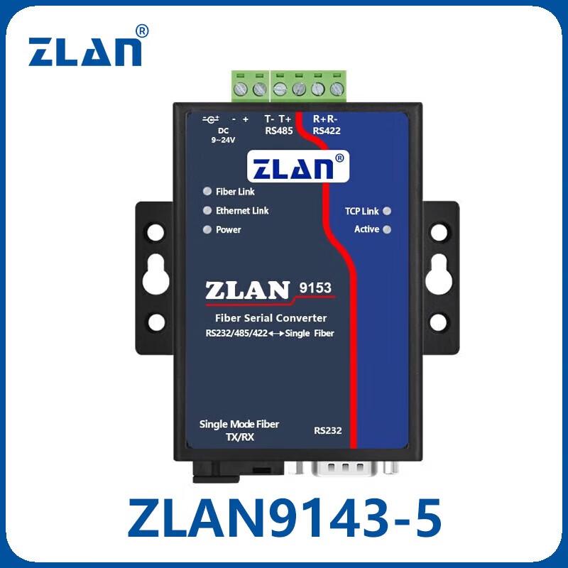 ZLAN Industrial RS485/232/422 to Fiber Optic Converter