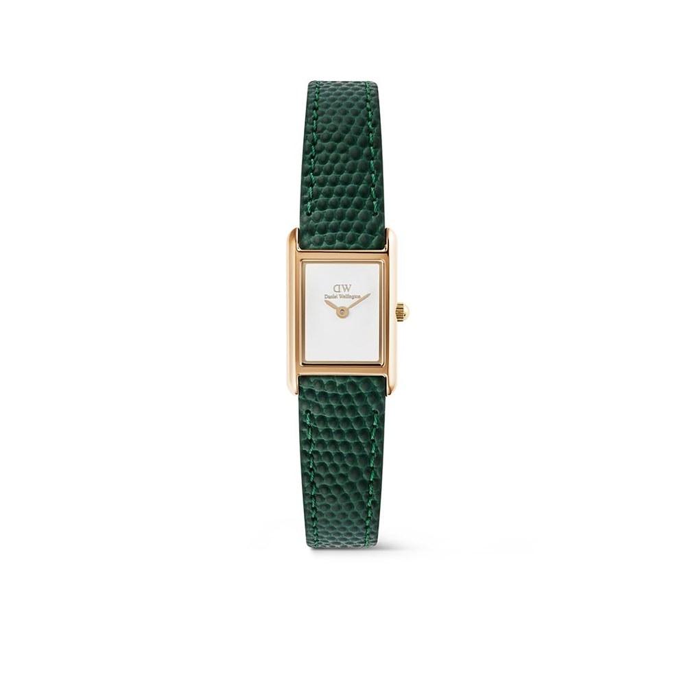 Daniel Wellington Women's Bound Mini Wristwatch 17x25.9 Black Lizard White G Fashionable Gift for Women 20s and 30s Lover Girlfriend
