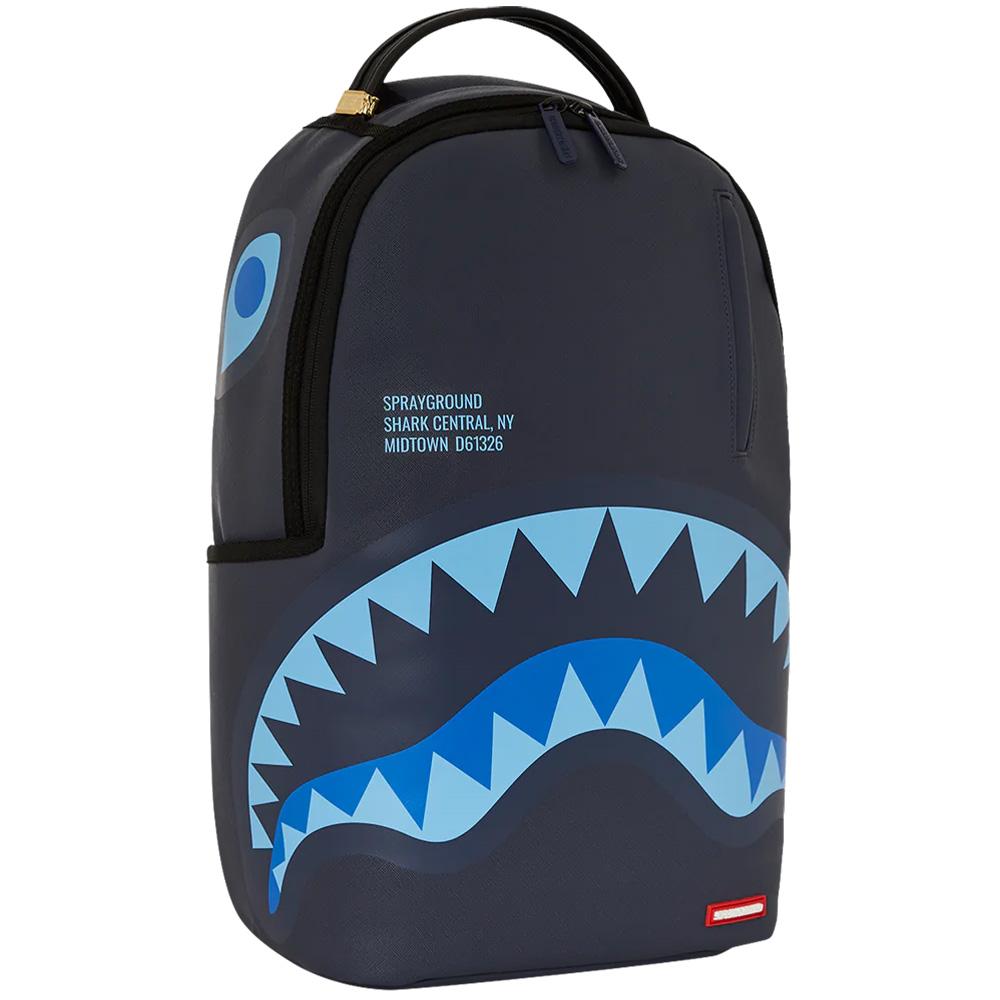 Sprayground Shark Large Logo Streetwear Casual American PVC Backpack Unisex Backpack Black W1135732
