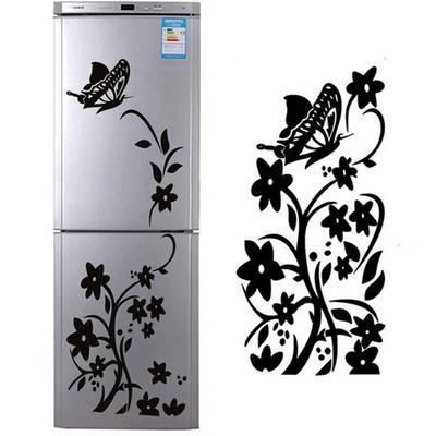 Kitchen Wall Art Mural Decor Wall/Door/Refrigerator Black Sticker Butterfly Pattern Wall Stickers Home Decoration