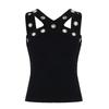 Autumn European and American Sexy Japanese Button V-neck Low-cut Neck Tight-fitting Navel Bottoming Small Vest Top