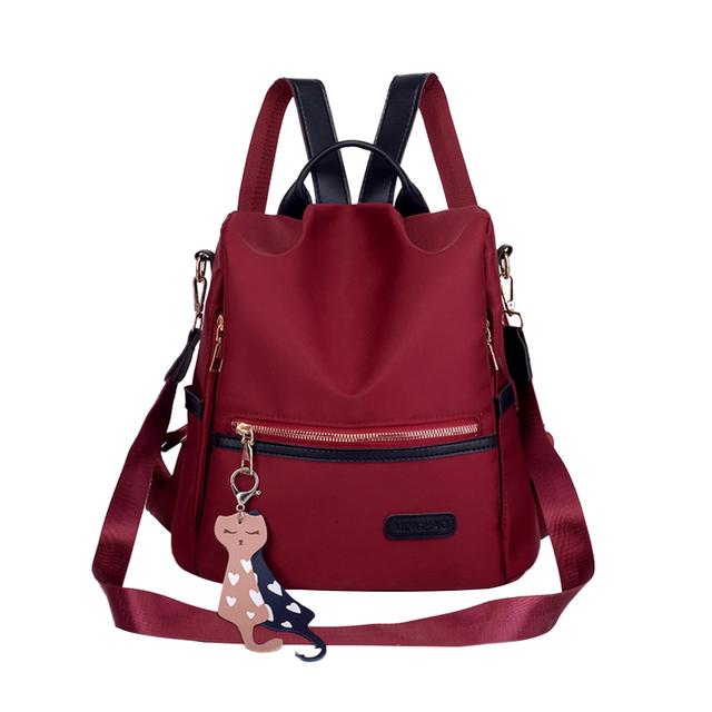 Women's Handbag and Backpack New Female Backpack Simple Classic Style Contrast Color Large Capacity Casual Shoulder Bag with Pendant for Women Ladies