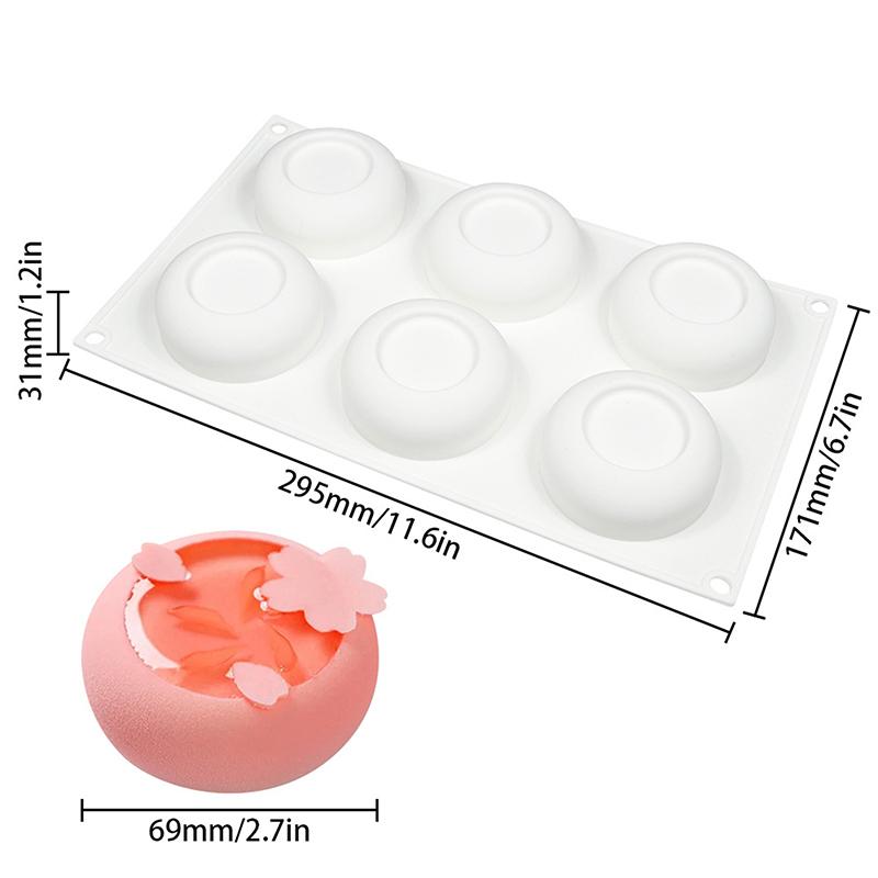 6-Cavity Flower-Shaped Silicone Cake Molds French Mousse Cake Molds Home Baking Tools Kitchen Styling And Baking Supplies