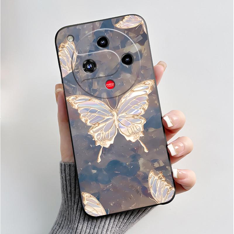 Coque Motif Imprimé Pour ZTE Nubia Focus 2 5G Coque Arrière Silicone Souple Noire Coque Mignonne Fleur Cartoon