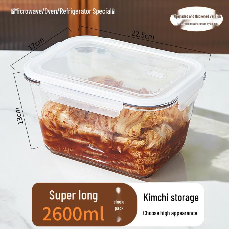 Hochtemperaturbeständiger Glas-Lebensmittelbehälter mit luftdichtem Deckel für Essiggurken und Kimchi