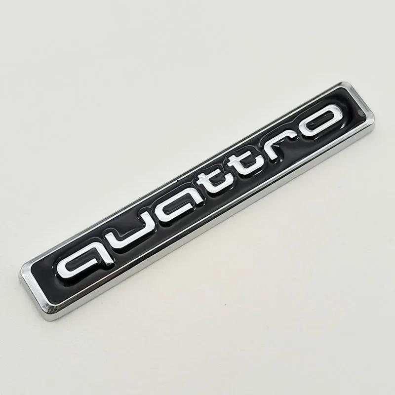 3D Metal Logo Quattro Sticker Car Emblem Badge For 4JHGE A1 A2 A3 A4 A5 A6 A7 A8 8P B6 B7 B8 Q2 Q3 Q4 Q5 Q7 TT S3 S5 Accessories