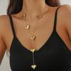 Vintage Gold Color Heart Long Necklace for Women Exquisite Tassels Y-Shaped Necklace Luxury Wedding Jewelry Gifts Accessories