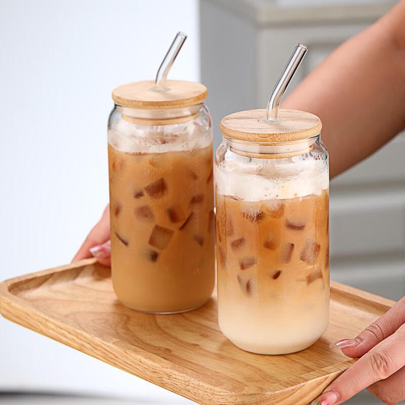 Shangqi 500ml Cold Drink Glass with Lid and Straw