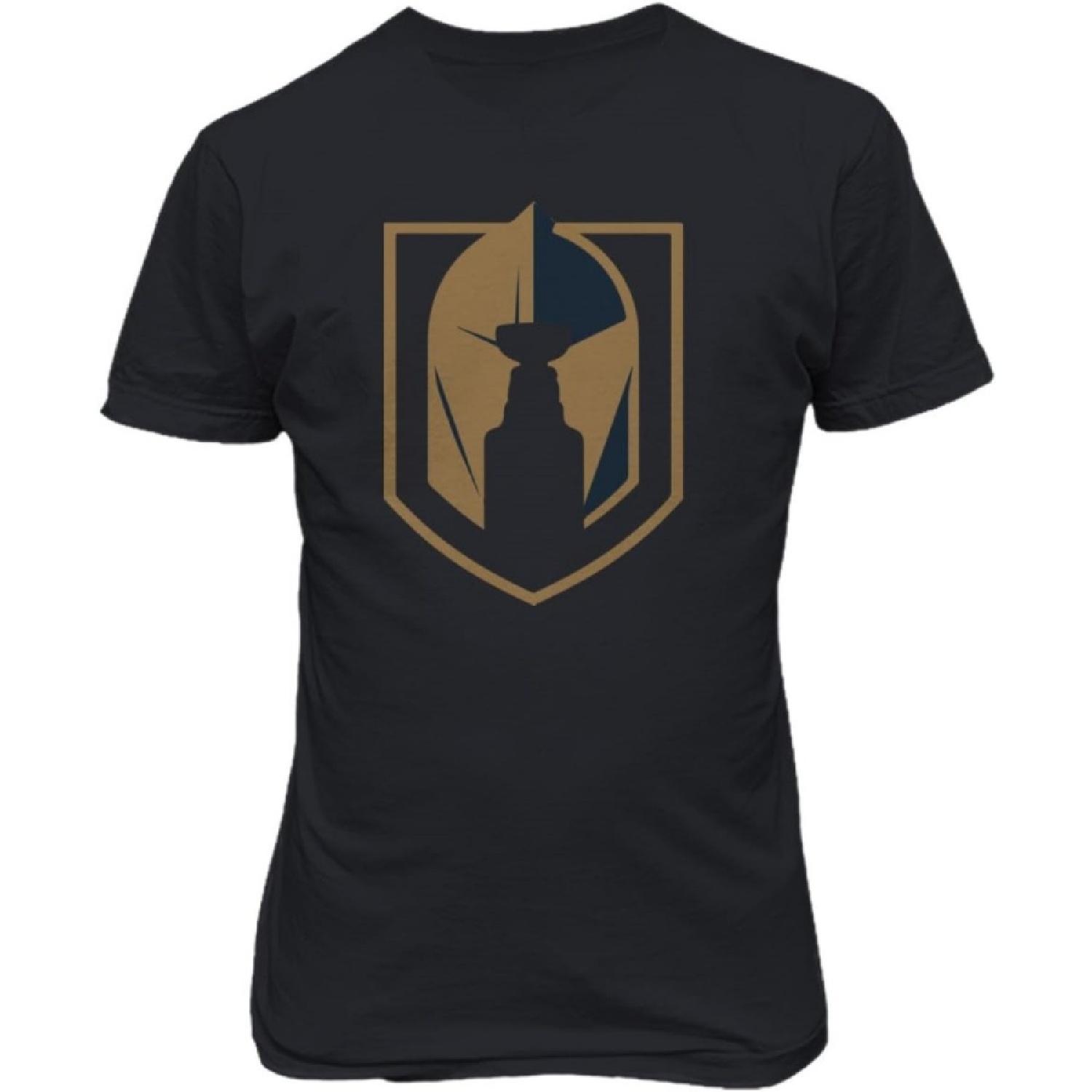 Мужская футболка BTA Apparel Лас-Вегас с золотым логотипом Кубка Стэнли (Черный, Взрослый X-Large) S чёрный