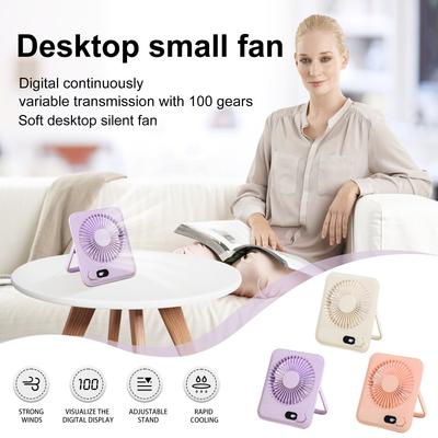 Small Desk Fan Personal Fans: 2000mah 10 Hours Battery Quiet Desktop Fan Portable Rechargeable Travel