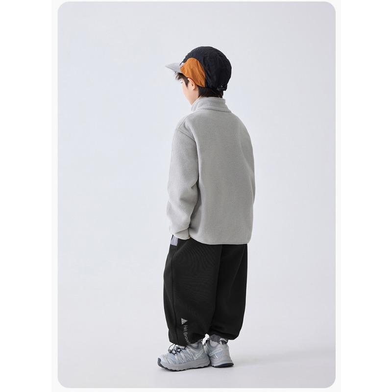 Boys Kids Fleece Zip Up Cardigan Jacket Outdoor Casual Children Top