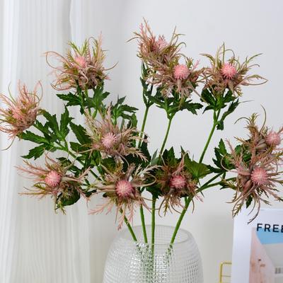 Künstlicher Eryngium Foetidum Simulations-Stranddistel Künstliche Blumen Künstlicher Distel-Spray Eryngo für Hochzeitsstrauß Mittelstück Heimdeko