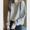 2023 Off-Shoulder Loose Fit Korean Style Women's Round Neck Zipper Sweatshirt for Fall/Winter