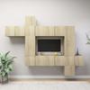 10 Pcs TV Unit Set Sonoma Oak Engineered Wood