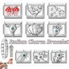 New Fashion Y2K Eyes Star Cherry Rose Butterfly Crown Shiny Italian Charm Links Fit 9MM Stainless Steel Bracelet DIY Making Gift