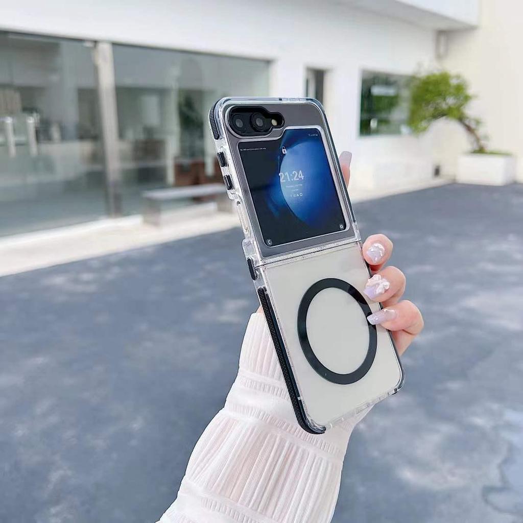 Samsung Z Fold7/Z Flip7 Transparente Magnetische Schutzhülle - Sturzsicheres Design