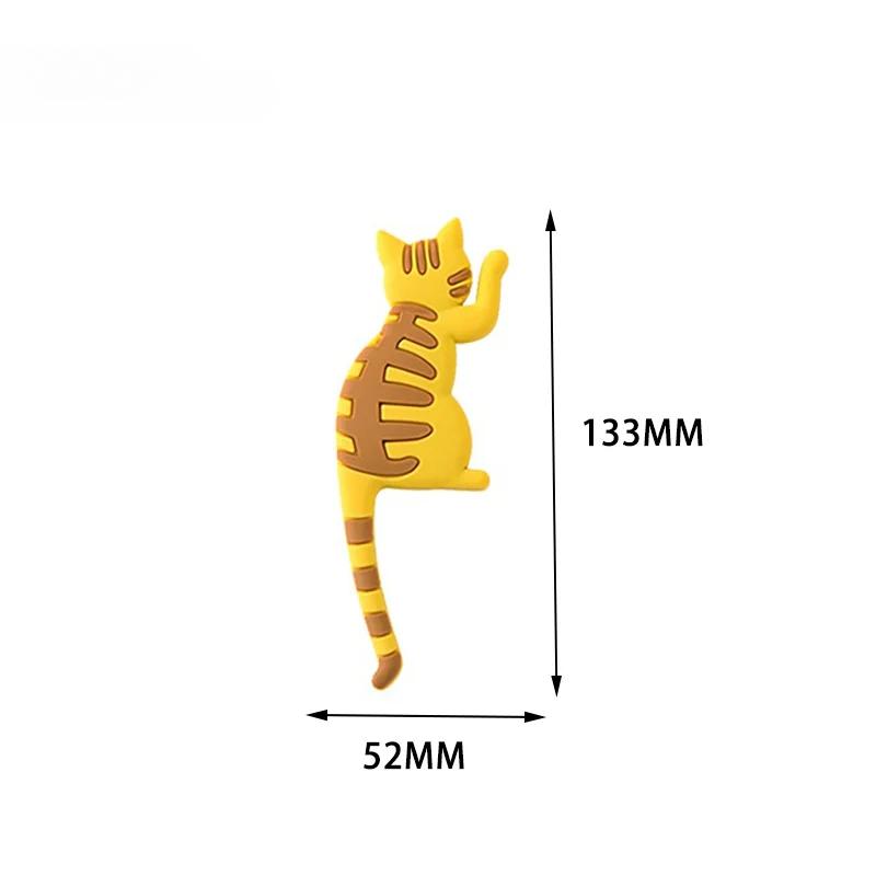 Cute Cartoon Cat Tail Refrigerator Magnet Hook Kawaii Refrigerator Decorations Sticker Hook Punch-free Magnetic Storage Hook