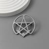 Pentagramserie brosch i rostfritt stål, symboliserar den positiva energin att avvärja ondska, symbol för kulturella slagpåsmycken.