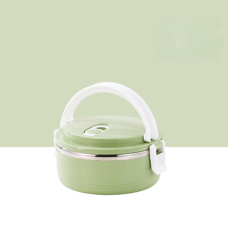 

Двухслойный изолированный ланч-бокс из нержавеющей стали для офиса, школы, кемпинга и пикника Single layer зелёный