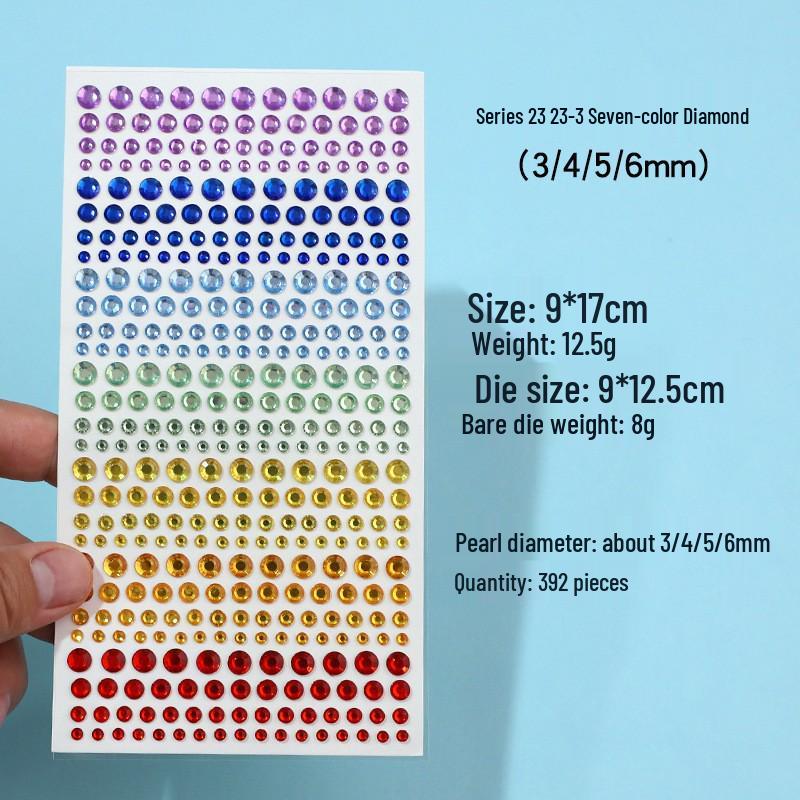 15-Color Crystal & Acrylic Face Stickers - Stage Beauty Diamonds