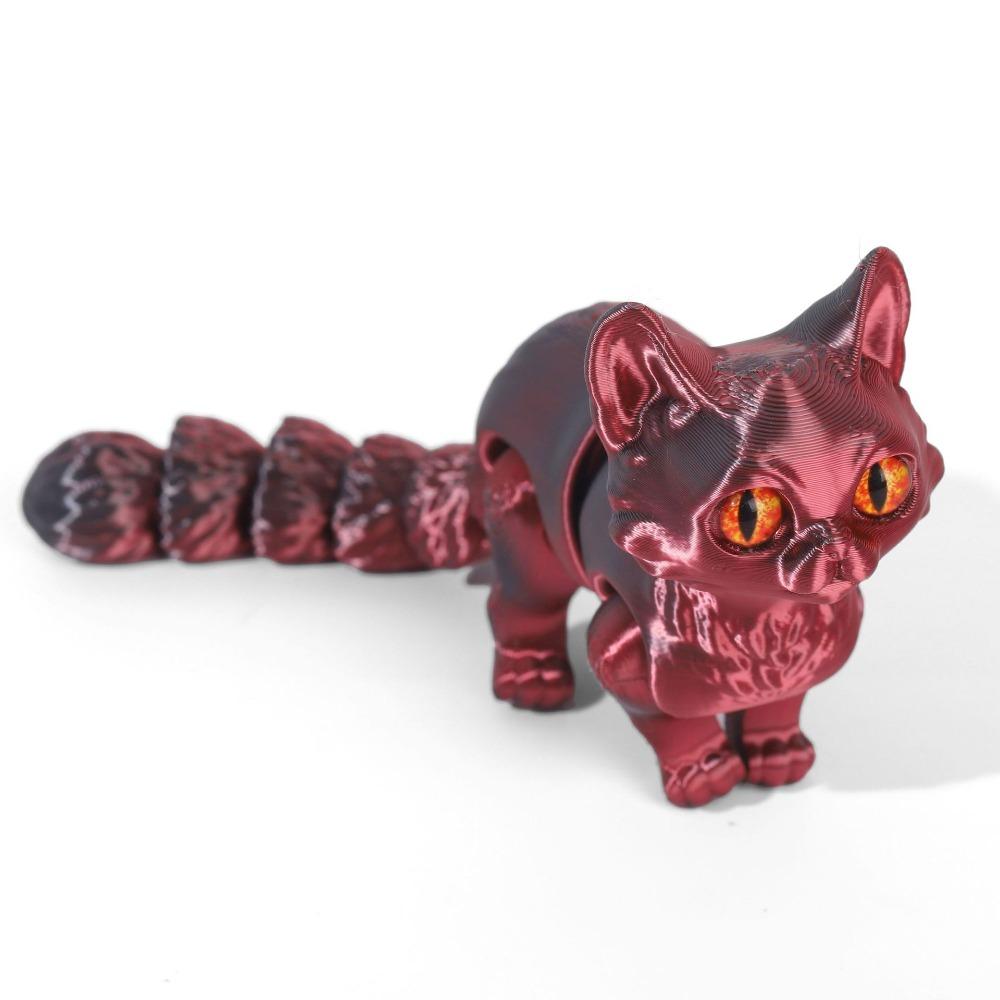 

Plastic Material 3D Printed Cat Model Realistic Design Cute Cat Figure Desktop Display style H