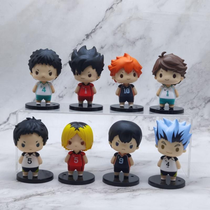 Cartoon Volleyball Boys Action Figures 8 Models Pvc Material 7.5cm Size