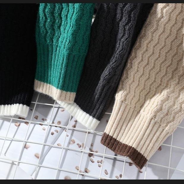 Pullover Sweaters for Men Autumn Crew Neck Solid Color Casual Knitted Sweater High Street Jumpers Hombre
