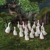 Weather Resistant Garden Decor Realistic Goose Ornament, Miniature Resin Figurine, Statue Yard Figurines for Outdoor Micro Landscape Bonsai Patio