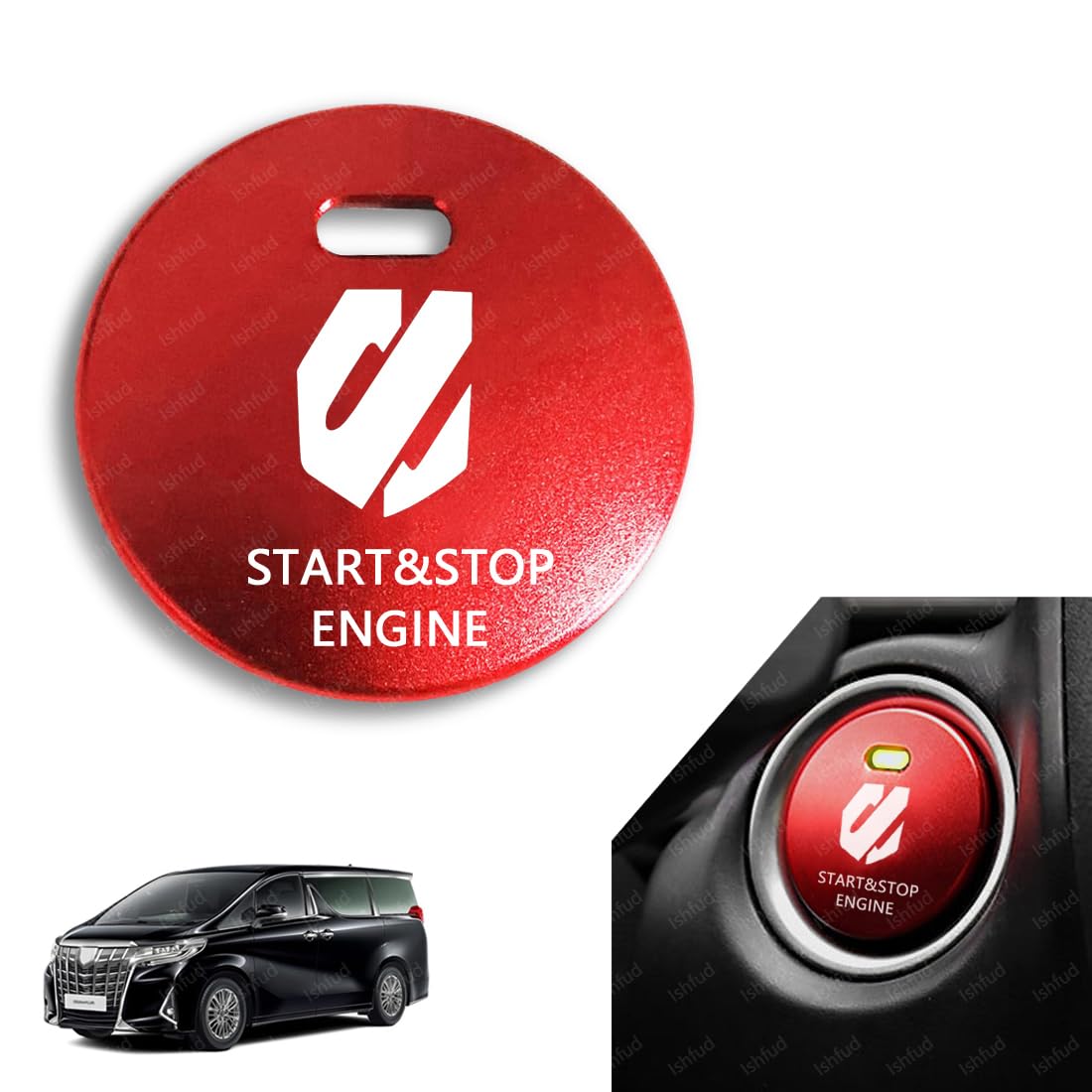 Alphard Start Button Cover Switch Cover Engine Start Cover Alphard Alphard красный
