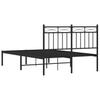Metal Bed Frame with Headboard Black 120 x 200 cm