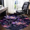 1pc Floral Fantasy Office Round Area Rug, Indoor Mat Suitable ForOffice, Under Office Chairs Bedroom Living Room Home Decor, Room Decot127