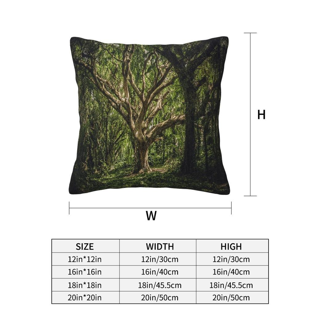 Magic Green Tree Square Pillowcase Cushion Cover Pillow Case Throw Pillow Cover for Home Sofa Living Room