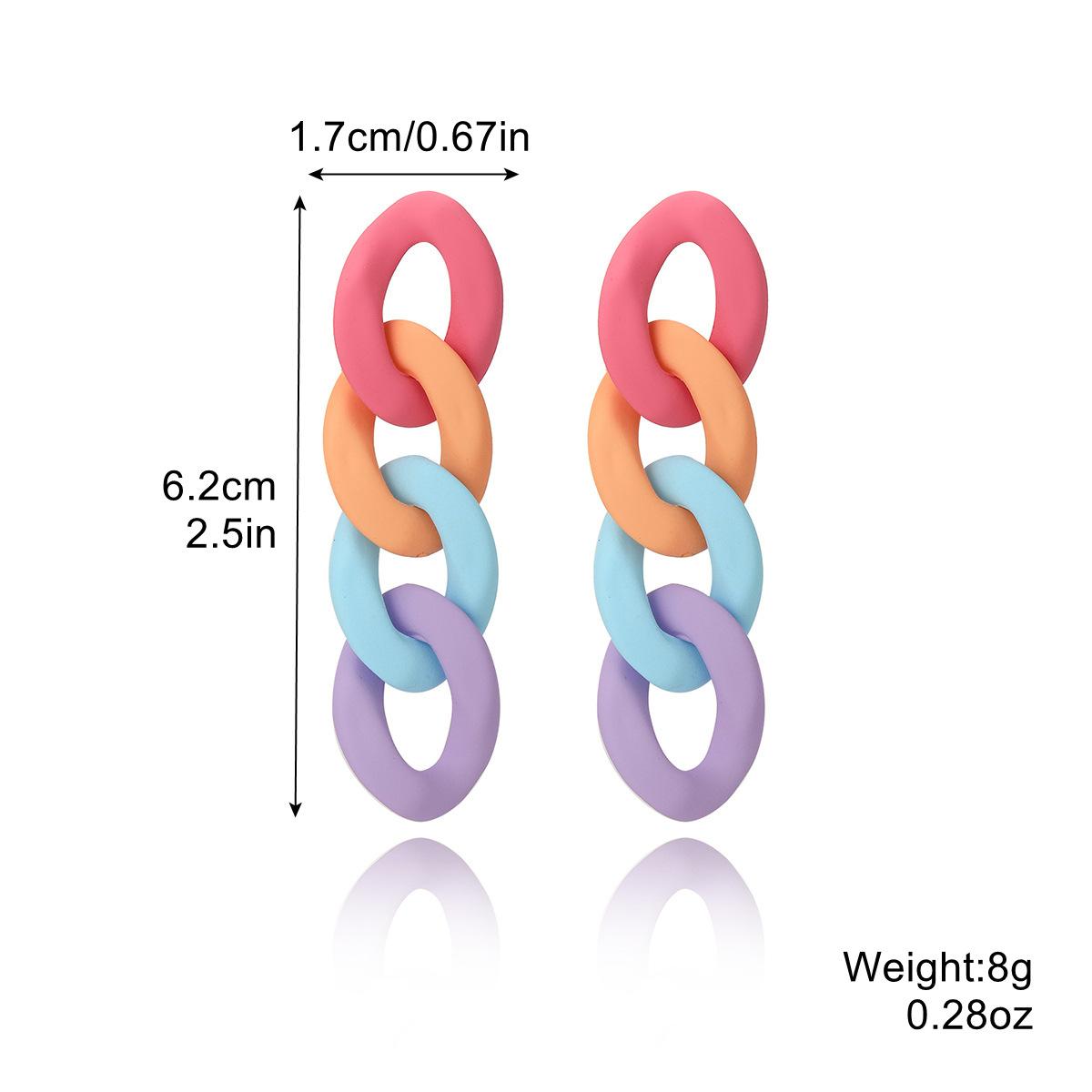 

Весенние и летние серьги Модные ветровые серьги Ins Macaron Dopamine Color Acrylic Chain Earrings Trendy Earrings 2025 Повседневные украшения