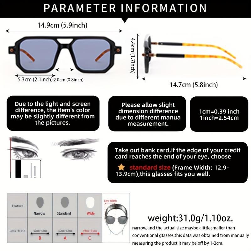 1 Pair of Square Frame Fashion Glasses Ideal for Fashion Enthusiasts
