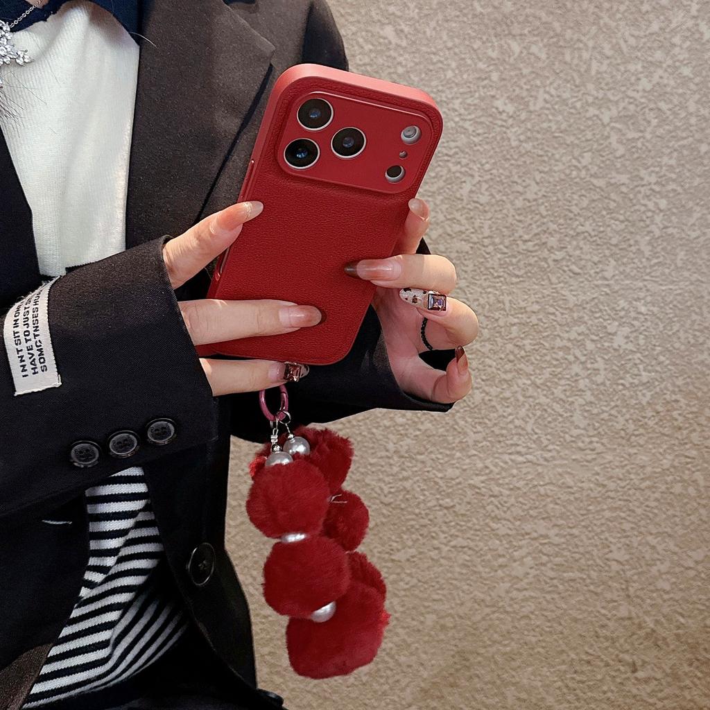 For iPhone 17 Pro Max Case TPU PU Leather PC Anti-drop Phone Back Cover with Wrist Strap