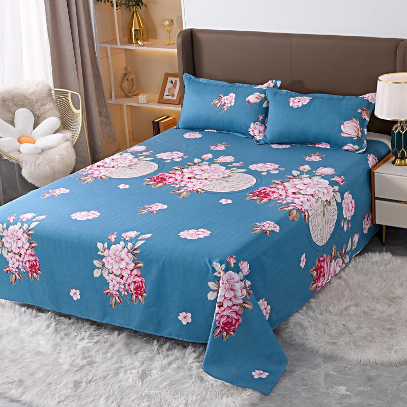 Double Person Cotton Bed Sheet for Summer - Skin-friendly, Student Dormitory Bedding